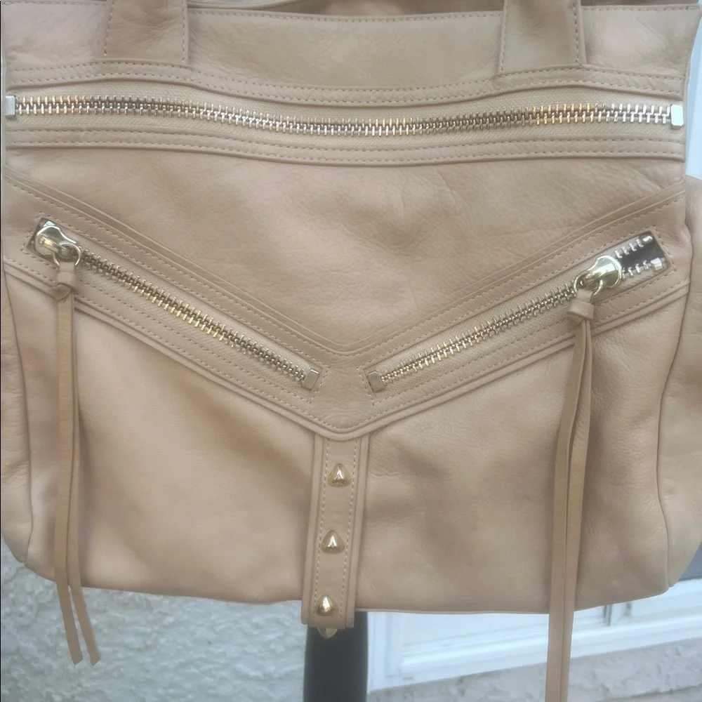 Botkier Trigger Satchel Beige Leather Handbag Purse